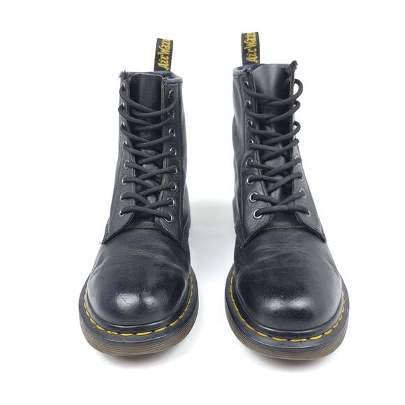 DR. MARTENS 1460 Black Smooth Leather Workwear Grunge Goth Combat Boots Punk 7 - Picture 8 of 10